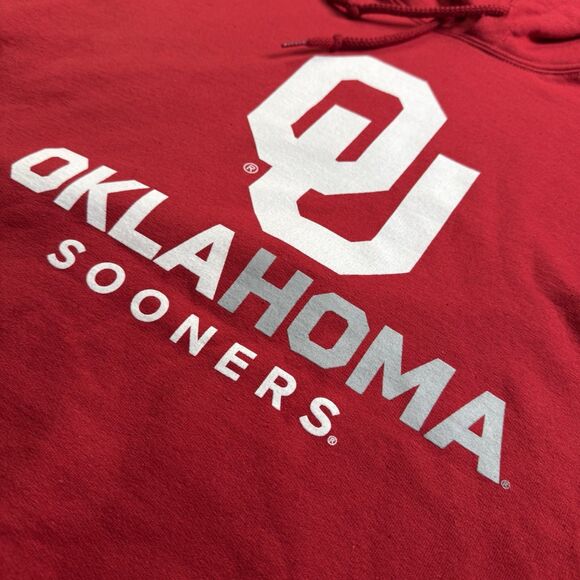 Oklahoma Sooners Hoodie Mens 3XL Crimson OU Logo Spellout Fleece Captivating New - Picture 3 of 9